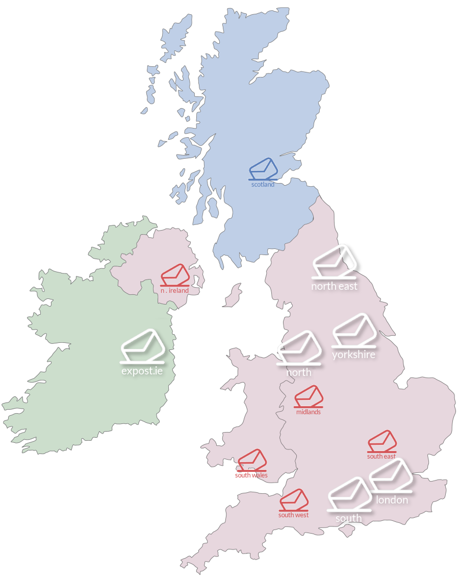 The Expost Mail Centre network across the UK